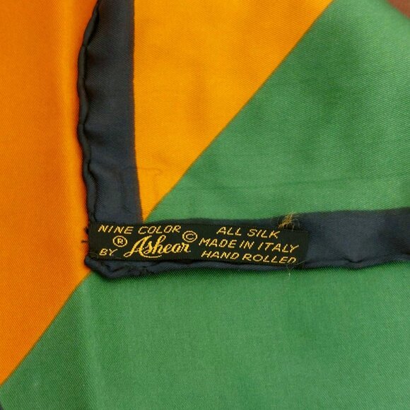 Ashear Accessories - Vintage Ashear All Silk 9 Color Square Scarf 18x18 Made in Italy